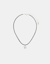Starfish Pendant Cord Necklace, Silver (SILVER), large