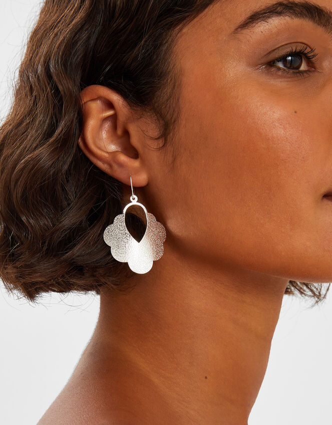 Textured Cloud Drop Earrings, , large