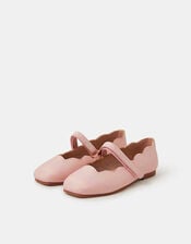 Girls Scallop Edge Ballet Flats, Pink (PINK), large