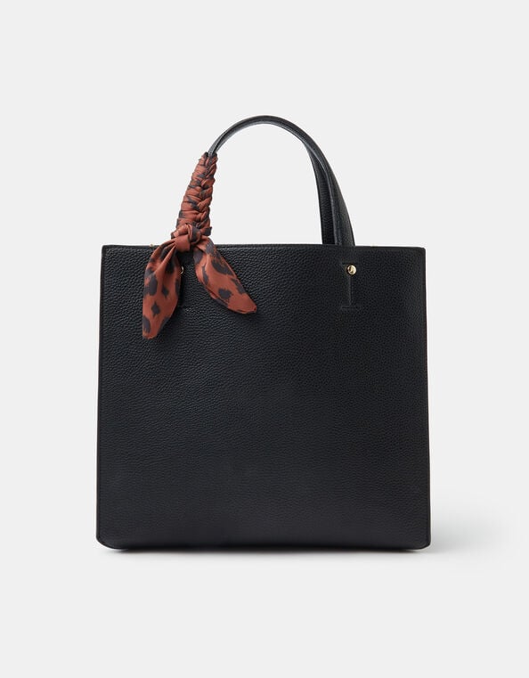 Izzie Scarf Handle Handbag, Black (BLACK), large