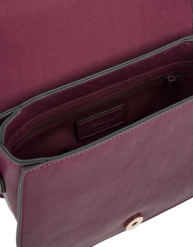 Polly Patchwork Cross-Body Bag, Red (BURGUNDY), large