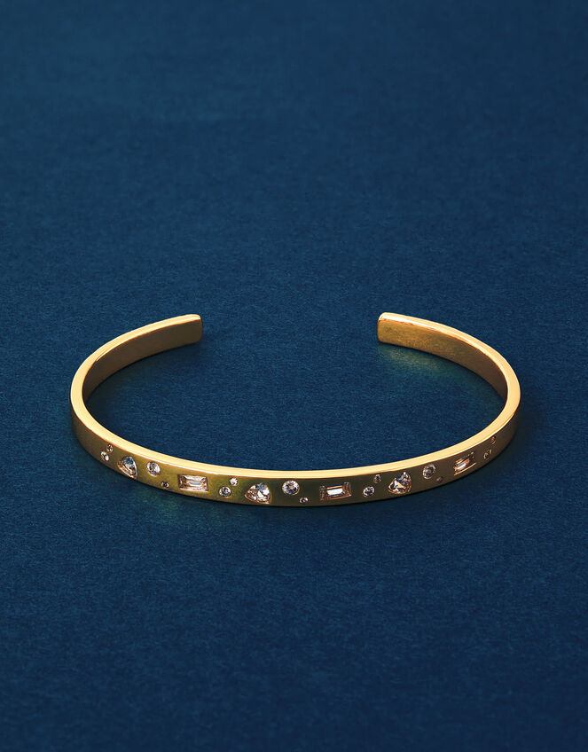 14ct Gold-Plated Sparkle Cuff Bracelet, , large