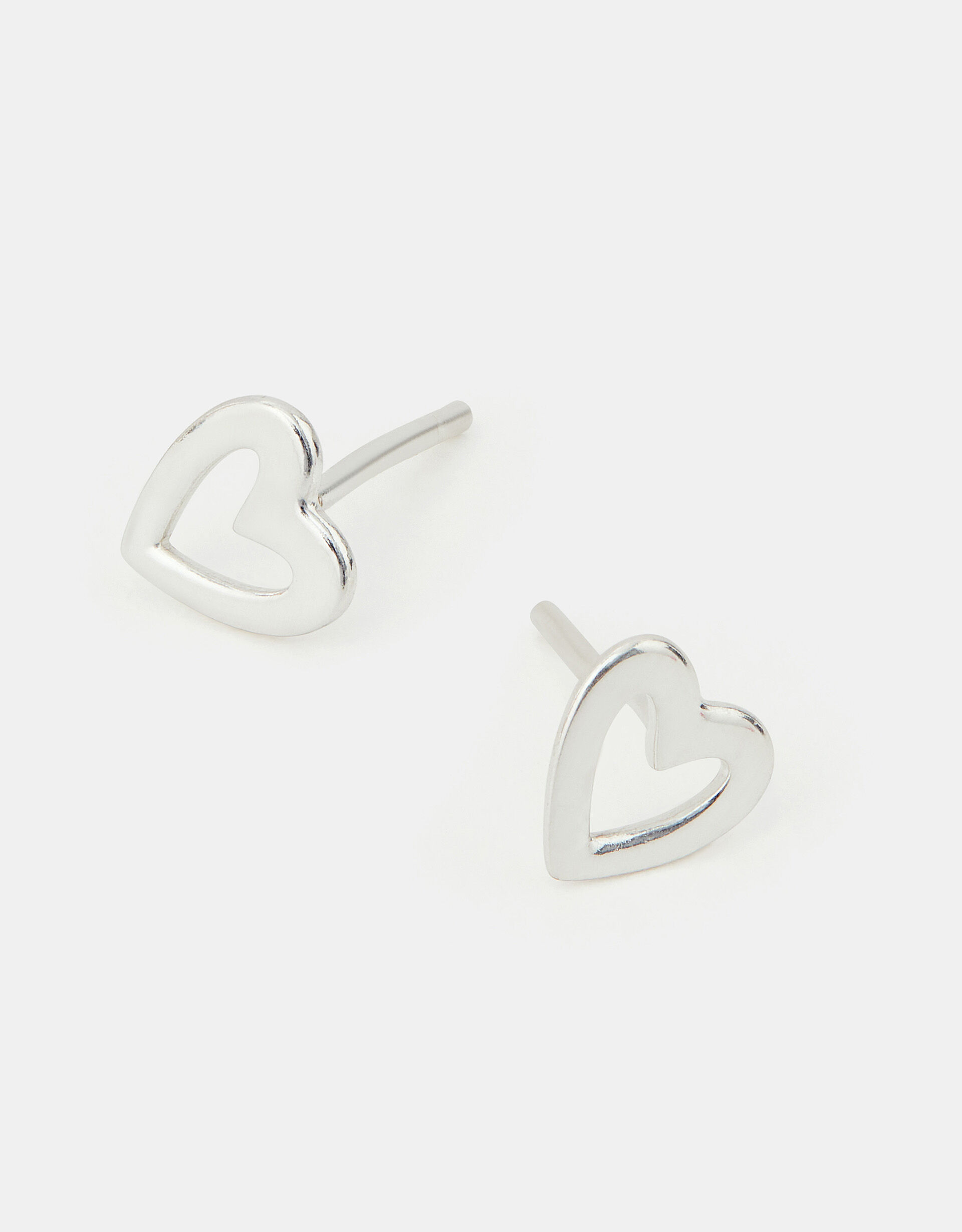accessorize Sterling Silver Cut Out Heart Earrings