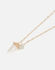 Rose-Gold Plated Clear Quartz Pendant Necklace, , large