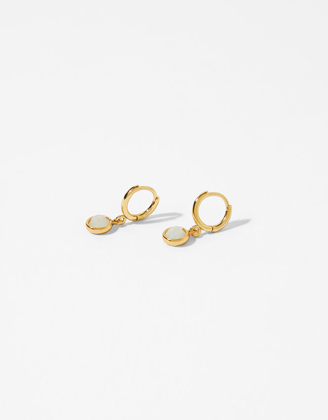 Gold-Plated Birthstone Earrings - June, , large
