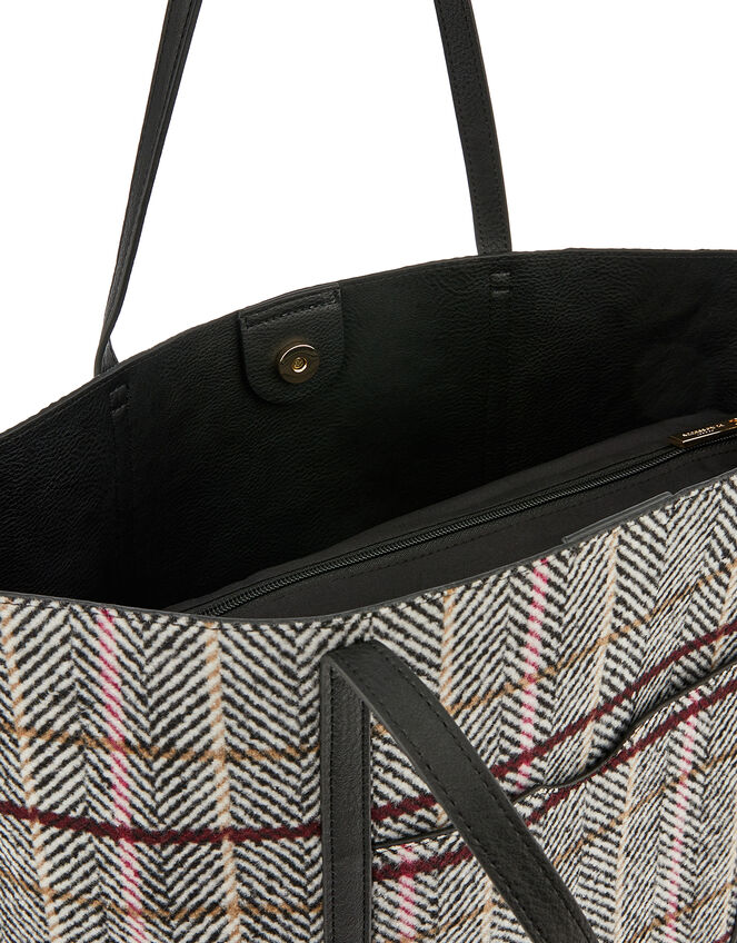 Check Print Tote Bag, , large