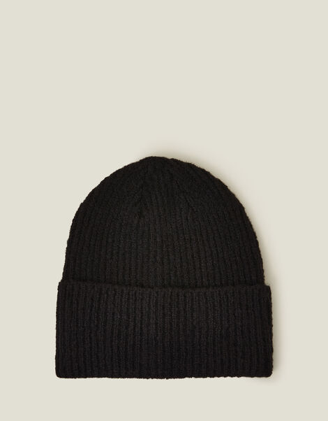 Soho Knit Beanie Hat, Black (BLACK), large