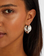 Twisted Ridge Hoop Earrings, , large