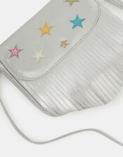 Girls Metallic Fringe Crossbody Bag, , large