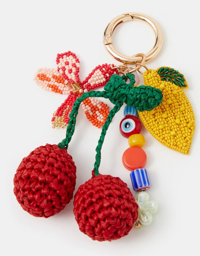 Beaded Fruit Bag Charm, , large
