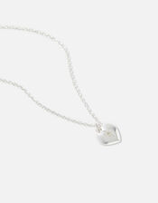 Sterling Silver Star Heart Necklace, , large