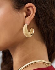 Textured Drop Hoop Earrings, , large