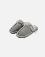 Suede Mule Slippers, Grey (GREY), large