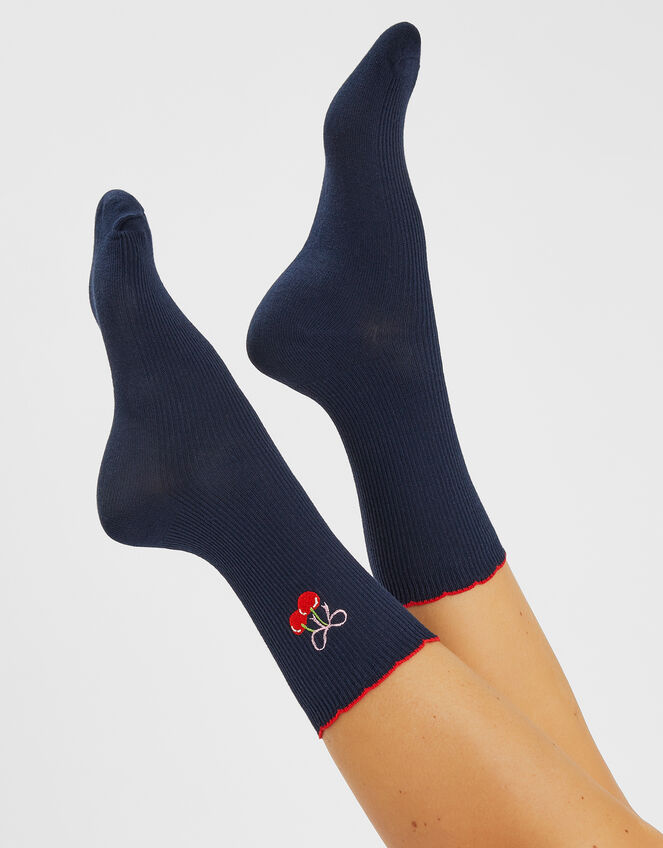 Cherry Bow Socks, , large