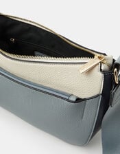 Colour Block Crossbody Bag, Blue (BLUE), large