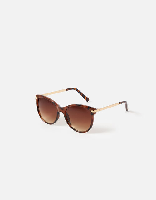 Rubee Flat Top Sunglasses, Brown (TORT), large