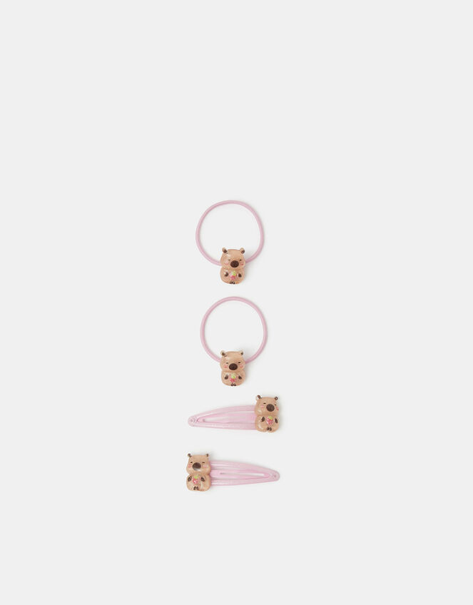 4-Pack Girls Capybara Hair Accessories Set, , large