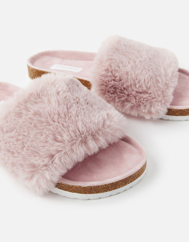Symone Fluffy Slider Slippers, Pink (PINK), large