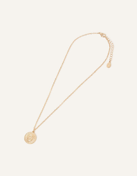 Filigree Coin Necklace Gold, Gold (GOLD), large