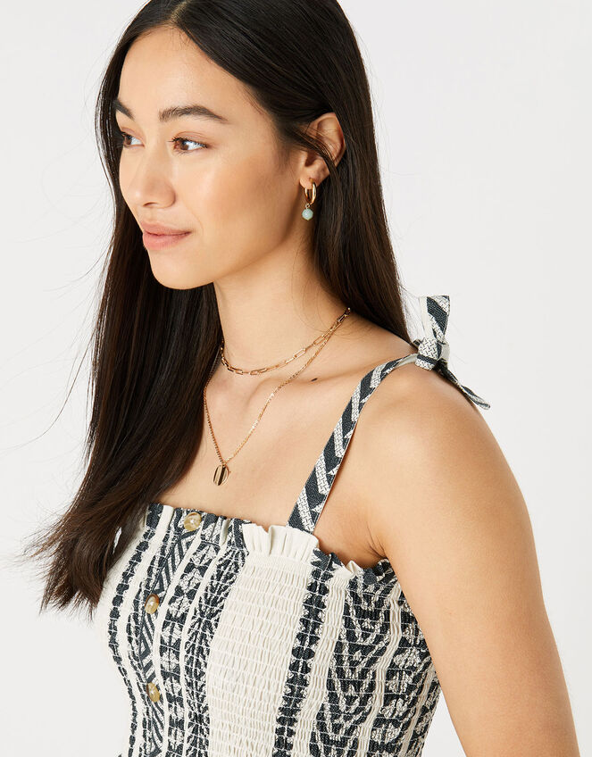 Jacquard Bandeau Dress , Black (BLACK WHITE), large