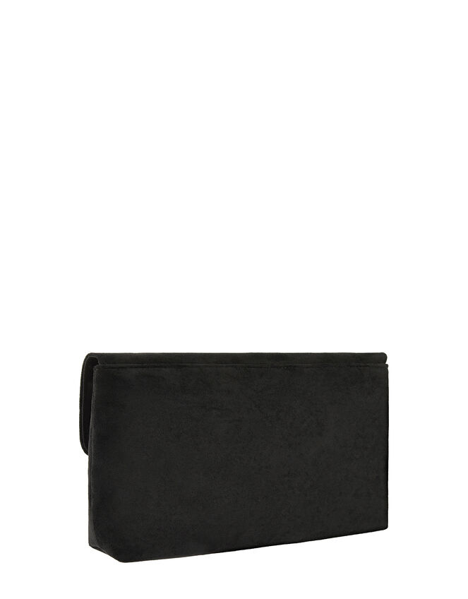 Natasha Suedette Clutch Bag with Chain, , large
