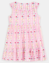 Girls Sleeveless Floral Print Dress, Multi (BRIGHTS MULTI), large