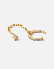 Gold-Plated Sparkle Chain Ear Cuff, , large