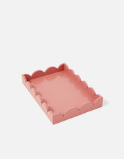 Wood Scallop Tray , Orange (CORAL), large