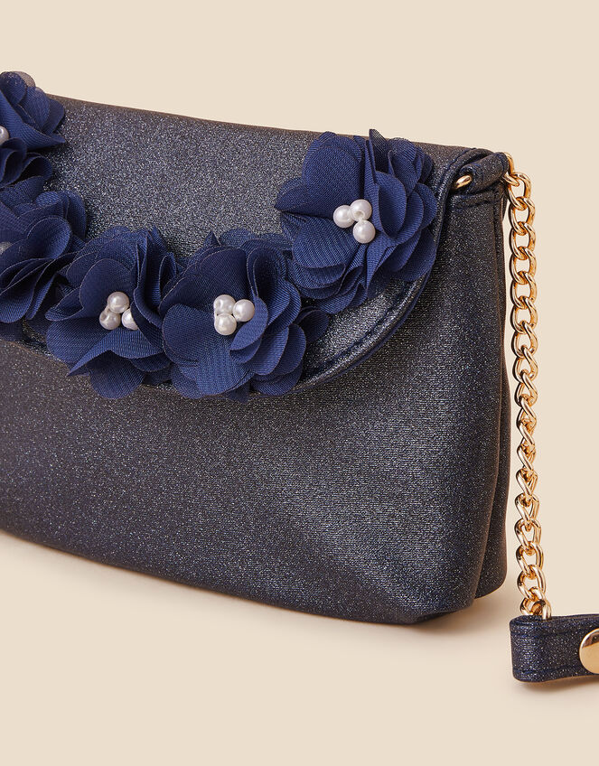 Kids Embellished Flower Cross-Body Bag, , large