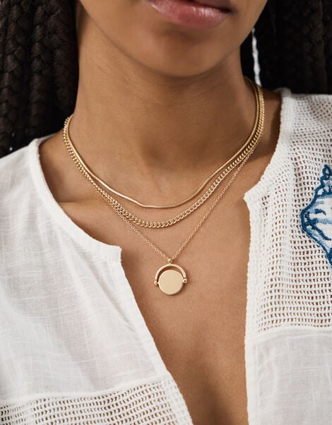 3-Pack Spinner Pendant Necklaces, , large