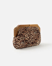 Leopard Pleated Clutch Bag , , large