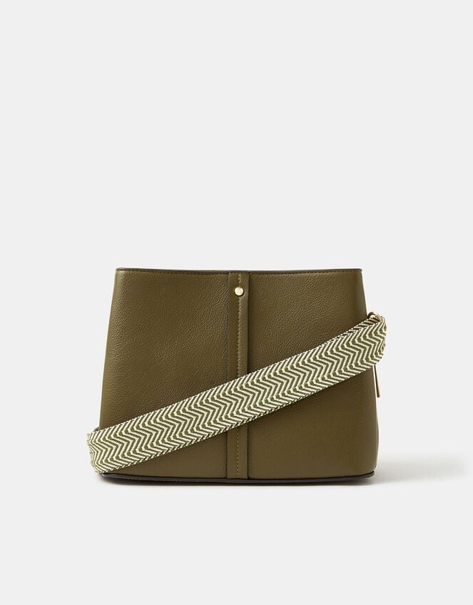 Webbing Strap Crossbody Bag, Green (OLIVE), large