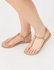 Coloured Gem Sandals, Metalic (METALLICS), large