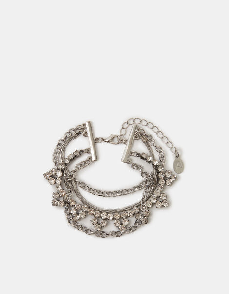Diamanté Mix Chain Bracelet, , large