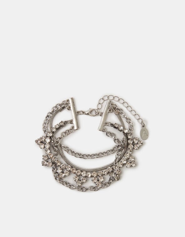 Diamanté Mix Chain Bracelet, , large