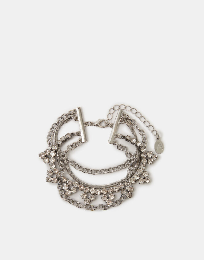 Diamanté Mix Chain Bracelet, , large