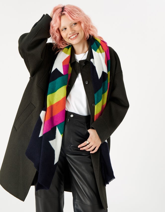 Shooting Rainbow Star Blanket Scarf, , large