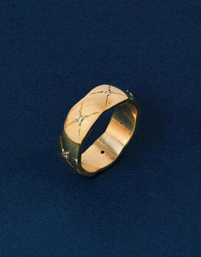 14ct Gold-Plated Sparkle Band Ring, Gold (GOLD), large