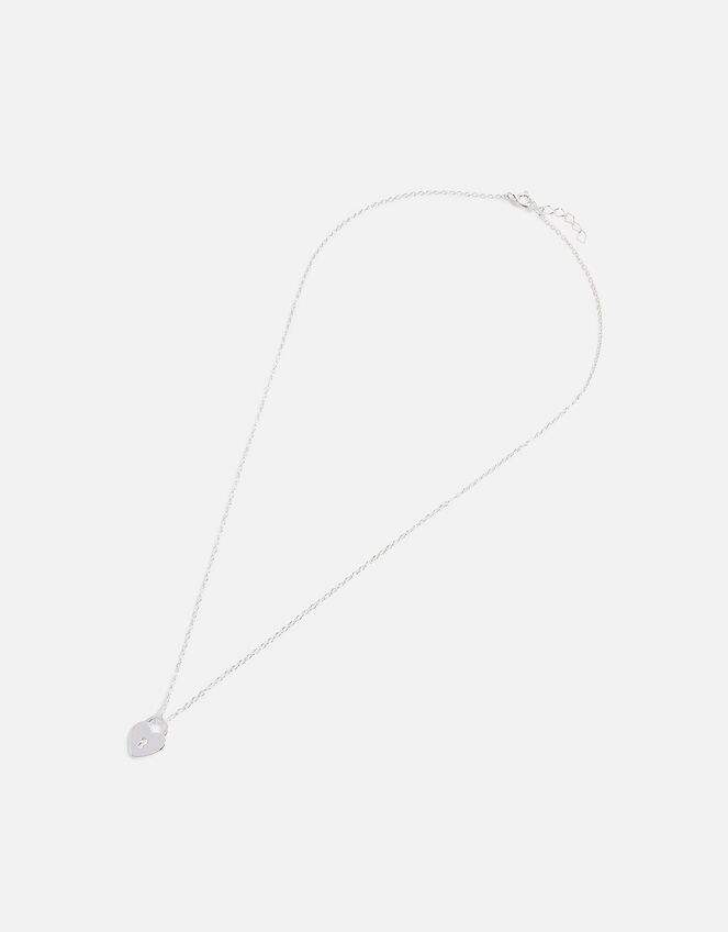 Sterling Silver Heart Locket Necklace, , large