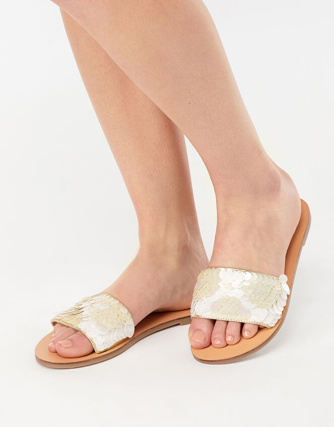 Atlanta Sequin Sliders, Cream (CREAM), large