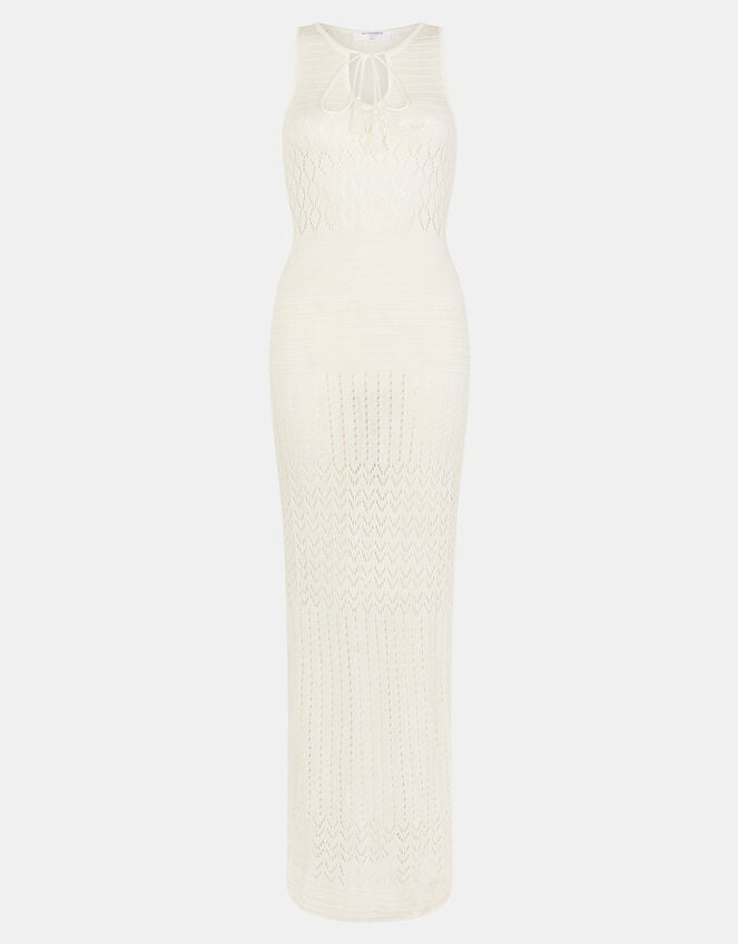 Sleeveless Knitted Maxi Dress, Natural (NATURAL), large