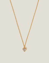 14ct Gold-Plated Sparkle Heart Necklace, , large