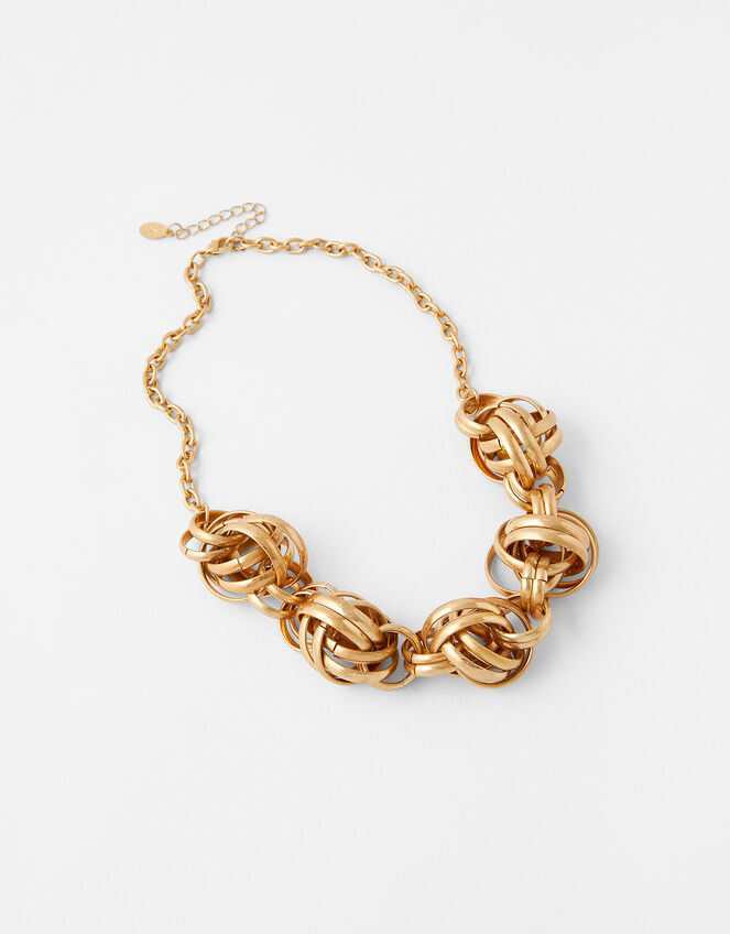 Statement Knot Chain Collar Necklace, , large