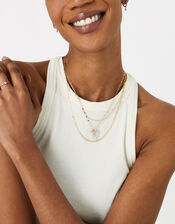 Rose-Gold Plated Clear Quartz Pendant Necklace, , large