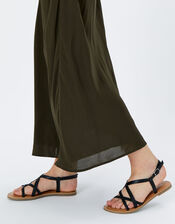Tuscan Leather Plaited Sandals, Black (BLACK), large