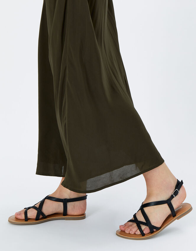Tuscan Leather Plaited Sandals, Black (BLACK), large