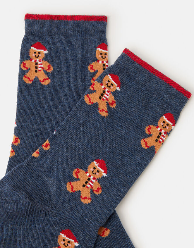 Gingerbread Santa Print Socks, , large