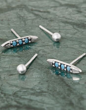 Recycled Sterling Silver Shard Stud Earrings Set of Two, , large
