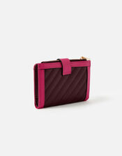 Small Quilt Pushlock Purse, Red (BURGUNDY), large