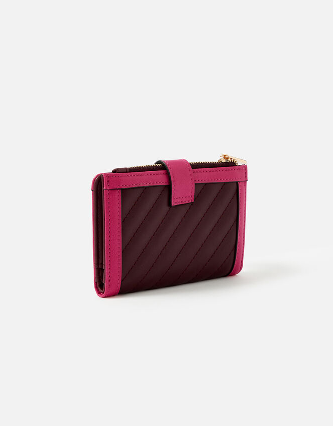 Small Quilt Pushlock Purse, Red (BURGUNDY), large